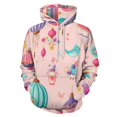 thumbnail image 1 of Colorful Lanterns And Birds Pattern Men's Women Vintage 3D Hooded Sweatshirt - All-Season Loose Fit Streetwear, 1 of 6