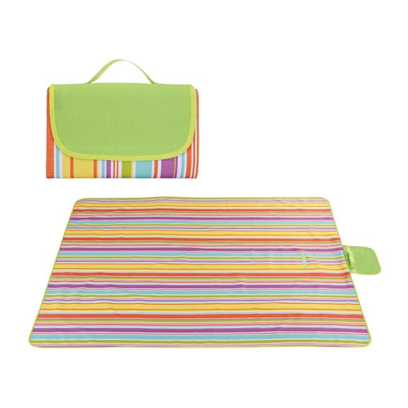 Colorful Large Capacity Picnic Blanket For Outdoor With Water-Resistant Bottom Durable And Easy-To-Wipe Polyester Fabric For Camping Beach Tent Floor And Lawn Gatherings 70.87X57.09In