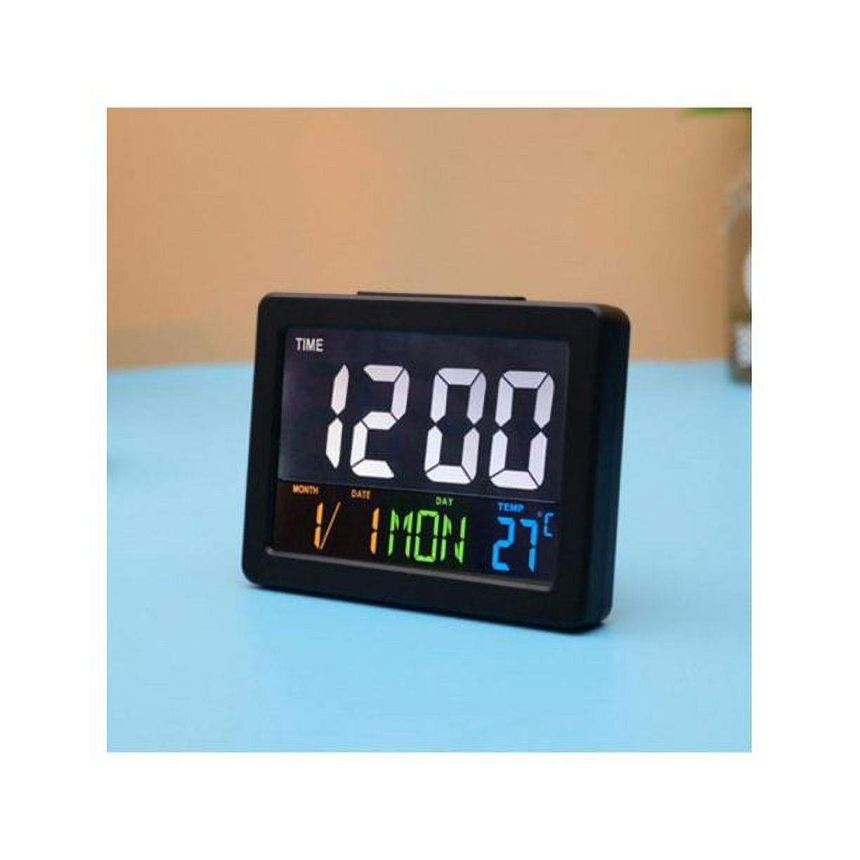 Colorful Large Digital Display Students Alarm Clocks, LED Electronic Desk Clock with Indoor