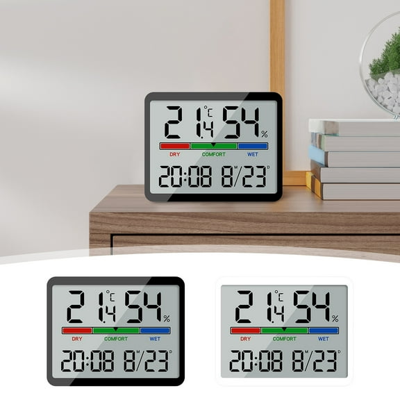 Colorful Large Screen Electronic Clock, Digital Alarm with Date, Temperature, Humidity Display, Multifunctional Indoor Timer, HD Display for Home, Office, or Bedroom Gift