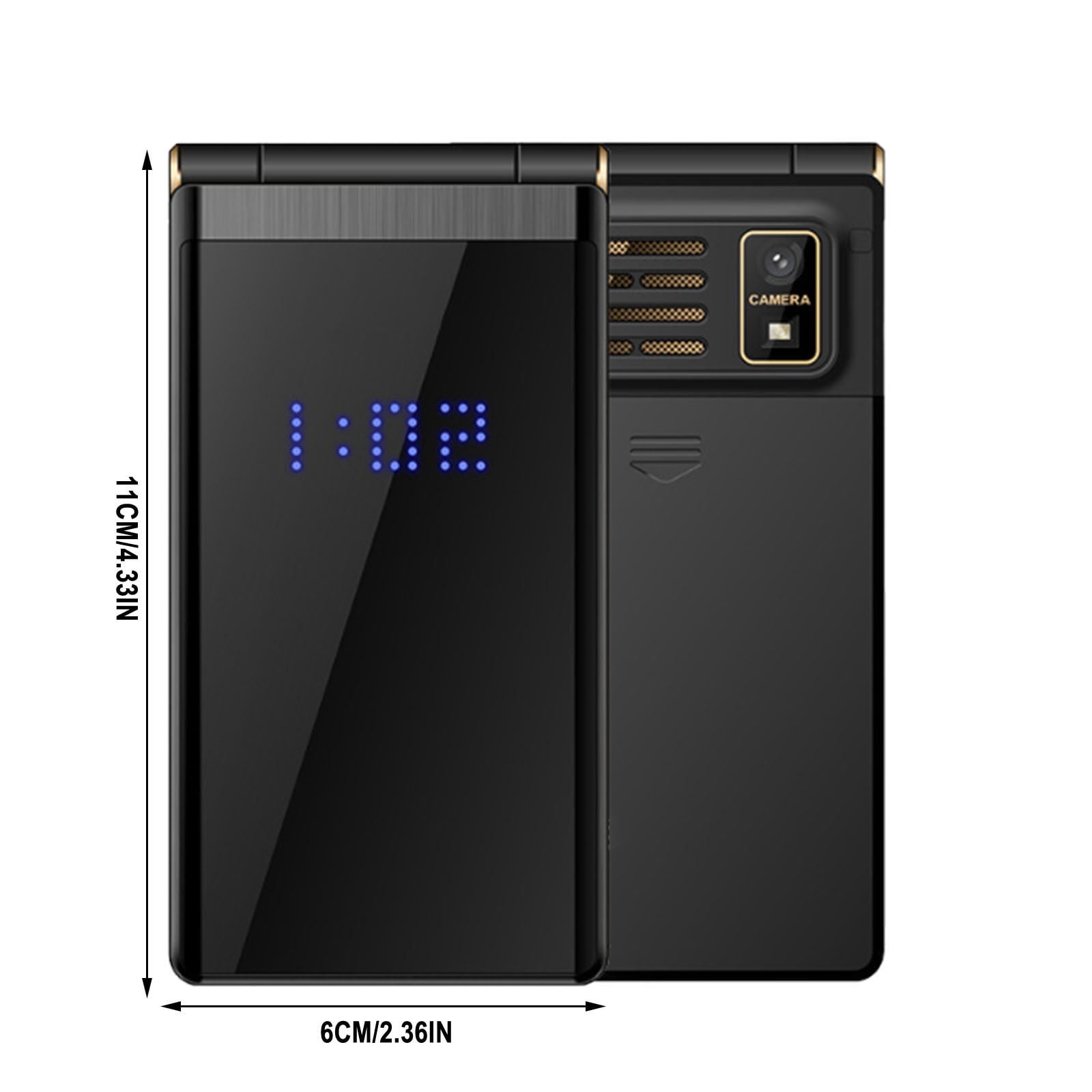 Colorful Large Screen Flip Phone, 3.0 Inch Display, 5800Mah Battery, Dual Sim, Fm Radio Flashlight, Multi-Language Support, Unlocked For Seniors, Long Standby Time
