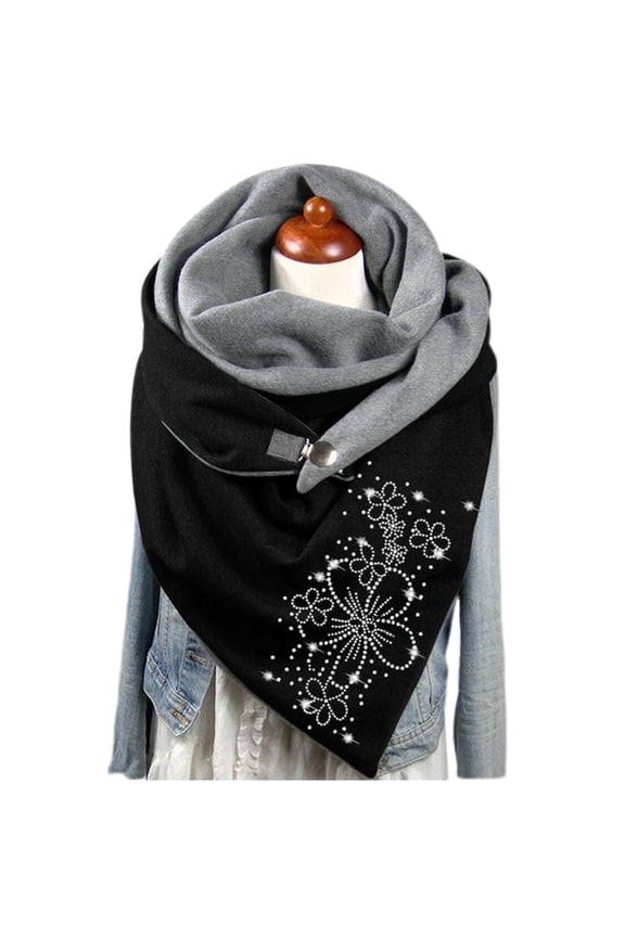 Colorful Large Size Women Button Blanket Scarf for Girl Winter Cotton Shawls and Wraps Cape Keeping Warm Hijab Windproof