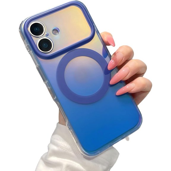 Colorful Laser Magnetic Phone Case for iPhone, Compatible with  (Purple,iPhone 14)
