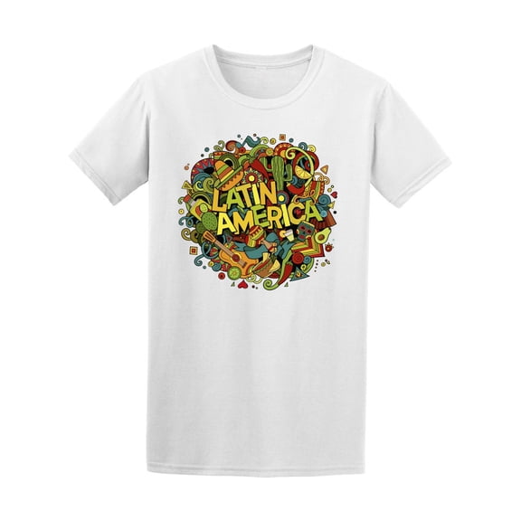 Colorful Latin America Doodle Tee Men's -Image by Shutterstock