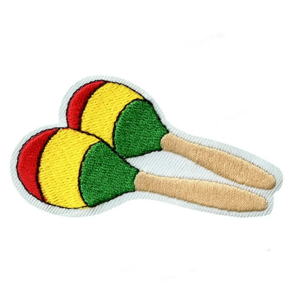 Colorful Latin Maracas Instrument Embroidered Iron On Patch