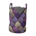 thumbnail image 1 of Colorful Laundry Bag, Abstract Braid Design in Purple and Beige Shades Intricate Curves and Lines Doodle, Basket with Handles Drawstring Closure for Laundromats, 13" x 19", Multicolor, by Ambesonne, 1 of 4