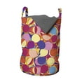 thumbnail image 1 of Colorful Laundry Bag, Abstract Concept Grunge Circular Shapes Pattern in Chaotic Paint Geometric Art, Basket with Handles Drawstring Closure for Laundromats, 13" x 19", Multicolor, by Ambesonne, 1 of 4