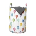 thumbnail image 1 of Colorful Laundry Bag, Colorful Balloons Birthday Party Theme Celebration Festival Surprise Event Pattern, Basket with Handles Drawstring Closure for Laundromats, 13" x 19", Multicolor, by Ambesonne, 1 of 4