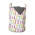 thumbnail image 1 of Colorful Laundry Bag, Building Tools Supplies Hammer Screwdriver Trowels Clamps in Doodle Cartoon, Hamper Basket with Handles Drawstring Closure for Laundromats, 13" x 19", Multicolor, by Ambesonne, 1 of 4