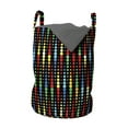 thumbnail image 1 of Colorful Laundry Bag, Geometric Polka Dots Composition with Halftone Pattern on Dark Toned Background, Basket with Handles Drawstring Closure for Laundromats, 13" x 19", Multicolor, by Ambesonne, 1 of 4