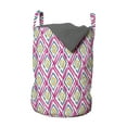 thumbnail image 1 of Colorful Laundry Bag, Hand Drawn Style Paintbrush Geometric Ornament with Rough Stained Texture Effect, Basket with Handles Drawstring Closure for Laundromats, 13" x 19", Multicolor, by Ambesonne, 1 of 4