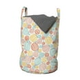 thumbnail image 1 of Colorful Laundry Bag, Hand Drawn Style Striped Circles and Dots in Pastel Shades Simple Geometrical, Hamper Basket with Handles Drawstring Closure for Laundromats, 13" x 19", Multicolor, by Ambesonne, 1 of 4