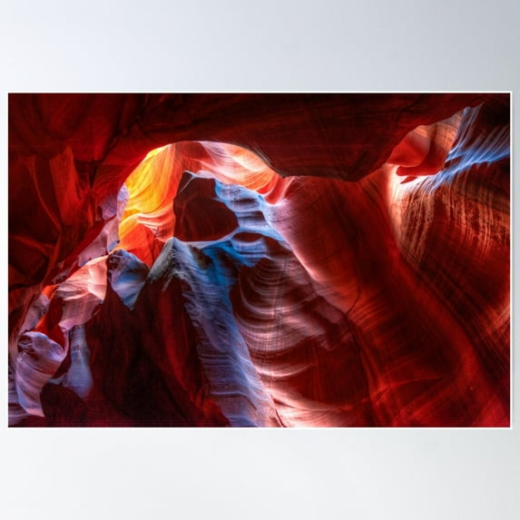 Colorful Layers Of Antelope Canyon Poster Wall Art, Modern Wall Decor For Living Room Bedroom, 24x36 UNFRAMED
