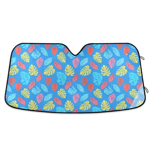 Colorful Leaf Car Windshield Sun Shade Foldable Car Front Window Visor Heat and UV Protection 53x23.5