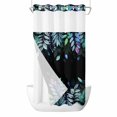 thumbnail image 1 of Colorful Leaf No Hooks Shower Curtain with Snap-in Liner Pastoral Plant Watercolor Black Background Shower Curtains for Bathroom, Waterproof, Easy Install, Washable 54"x78", 1 of 9