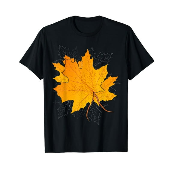 Colorful Leaf Nature Autumn Botanical Wildlife Fall Black T-Shirt