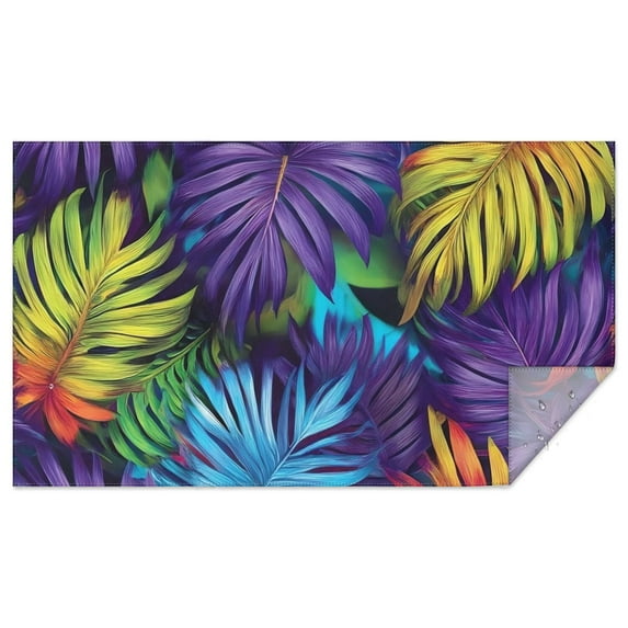 Colorful Leaf Pattern Rectangle Tablecloth 60"x102",Waterproof Polyester Rectangle Table Cloth, Wipeable Spillproof Polyester Tablecloth for Dining, Camping, Indoor and Outdoor