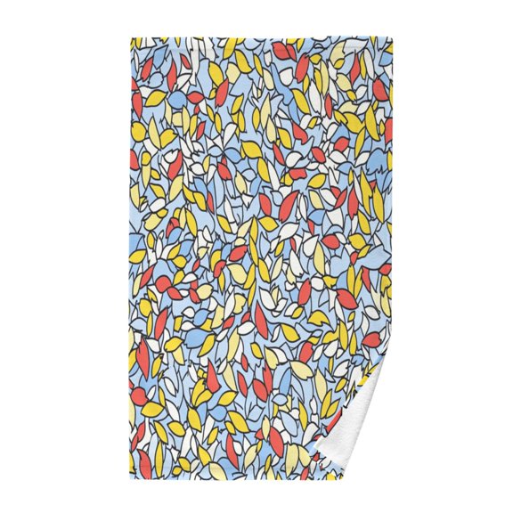 Colorful Leaf Pattern Soft 100% Cotton Towel, High Absorbency, Single Pack, 16" x 28"
