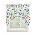 thumbnail image 1 of Colorful Leaf Swag Valances for Windows, Summer Botanical Pastoral Spring Rod Pocket Sheer Valances for Small Windows, Swag Toppers Light Filtering for Kitchen Living Room 2 Panels 28''x36'', 1 of 6