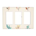 thumbnail image 1 of Colorful Leaf Vibrant Illustration Switch Cover Decorative Wall Plate 3-Gang Standard Size, 1 of 5
