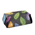thumbnail image 1 of Colorful Leaf on Black Tissue Box Cover Leather Square Rectangle Tissue Box Holder for Bathroom Living Room Desk Office Decor, 1 of 7