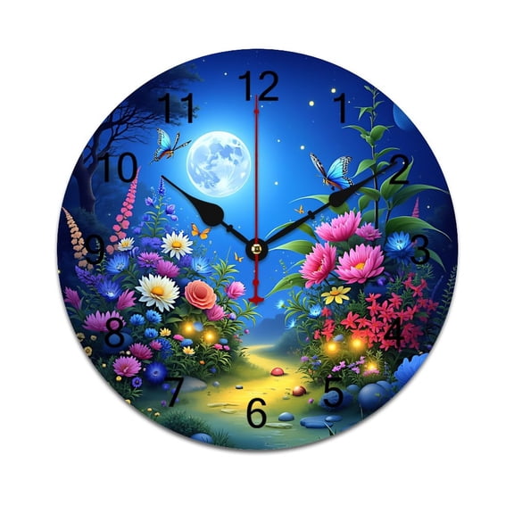 Colorful Leaves Floral Flowers Eiffel Tower Time Decorative Wall Clocks Round Large Wall Watch Bedroom Home Decor 10 12 14 Inch