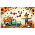thumbnail image 1 of Colorful Leaves Happy Fall y'all Pumpkins Vintage Truck Sunflowers Autumn Harvest Banner for Thanksgiving Decoration Seasonal Party Indoor Outdoor, 1 of 9