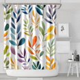thumbnail image 1 of Colorful Leaves Pattern 84x72in Shower Curtain,Bathroom Decorative Shower Curtains Set with 12 Hooks,Modern Waterproof Washable Shower Curtain, 1 of 4