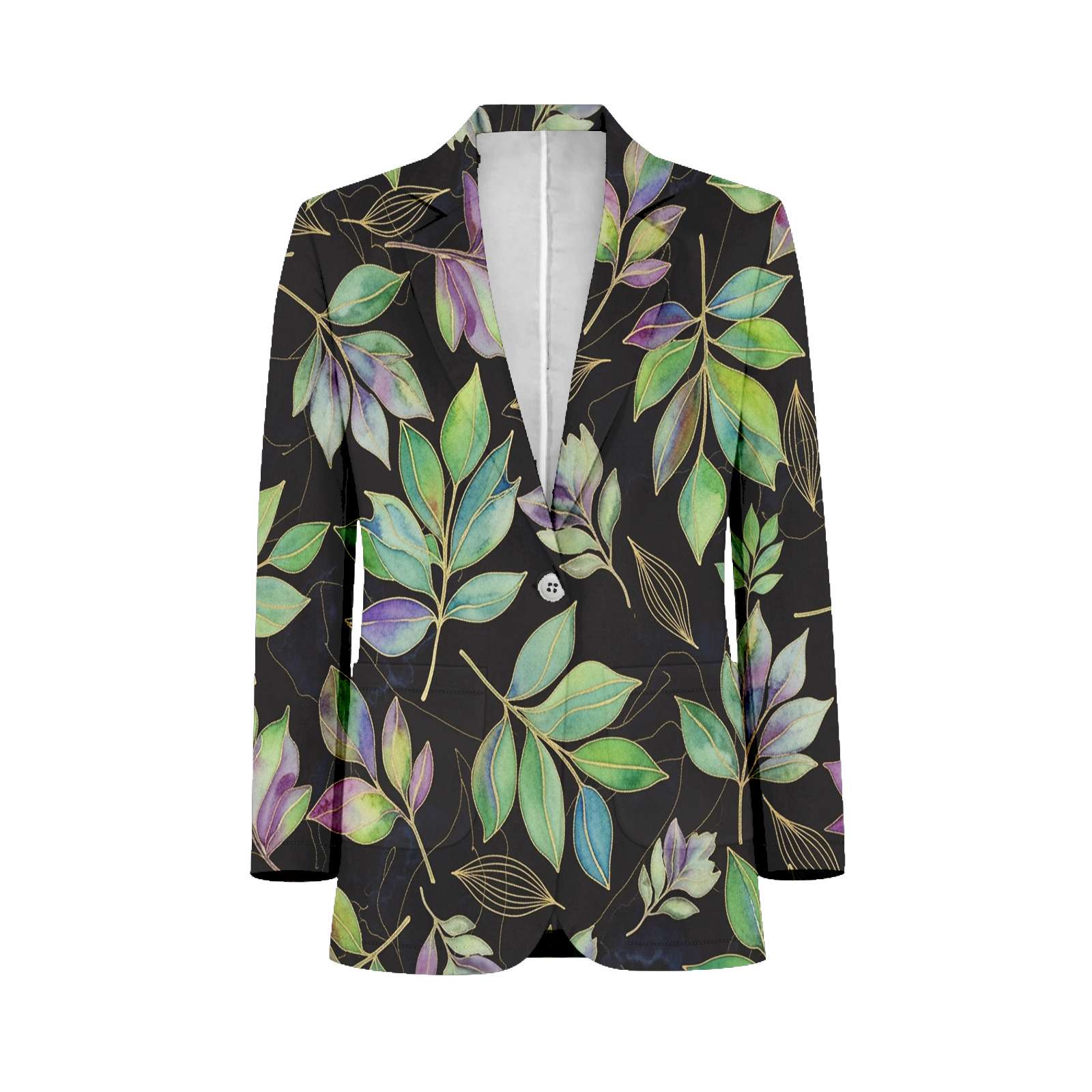 Colorful Leaves Pattern Mens Suits Shawl Collar Slim Fit Suit Mens ...