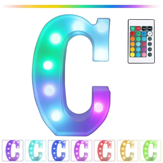 Colorful Led Marquee Letter Lights With Remote Party Bar Letters With Lights Decorations For The Home Multicolor White C