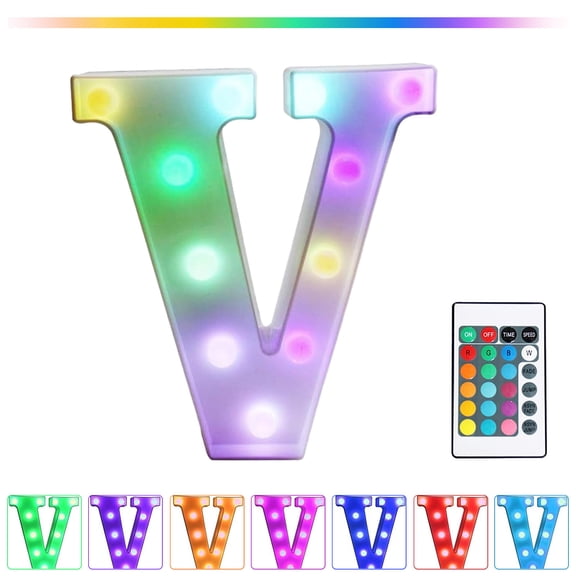 Colorful Led Marquee Letter Lights With Remote Party Bar Letters With Lights Decorations For The Home Multicolor White V