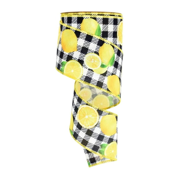 Colorful Lemons Wired Ribbon Crafts Party Decoration Printed Home Decor DIY