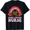 thumbnail image 1 of Colorful Leopard Nursing Scrub T-Shirt for Valentines Day - One Loved Nurse Design, 1 of 5