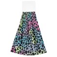 thumbnail image 1 of Colorful Leopard Pattern Hand Towels 2 Pack Quick Dry Velvet Soft with Velcro Kitchen Bath 14x18in, 1 of 7