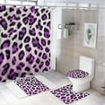 thumbnail image 1 of Colorful Leopard Print 4Pcs Shower Curtain Set Shower Curtain Set with Carpet Bath Mat, 1 of 7