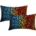 thumbnail image 1 of Colorful Leopard Print Pillow Cover - Leopard Throw Pillow Covers Set of 2 Animal Skin Texture Throw Pillow Covers 12x20 Inches for Home Couch Sofa Outdoor, 1 of 6