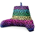 thumbnail image 1 of Colorful Leopard Reading Pillow, Backrest Pillows for Sitting in Bed with Removable Washable Cover, Back Support Husband Pillow with Arms for Bed and Couch, 1 of 1