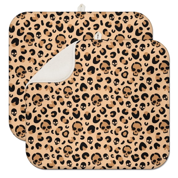 Colorful Leopard Spots Dish Mat – Vibrant Animal Print Design, Modern Cheetah Aesthetic Kitchen Decor