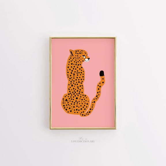 Colorful Leopard Wall Art Maximalist Funky Decor Unframed Paper Print