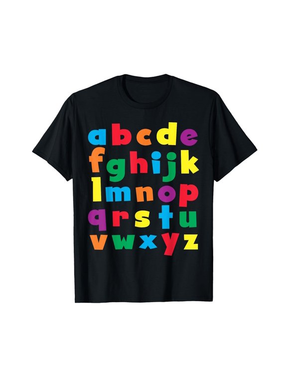 Colorful Letters Alphabet educational ABCs boy girl kids T-Shirt