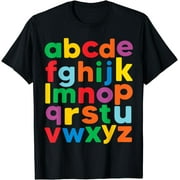 Colorful Letters Alphabet shirt learning ABCs boy girl kids T-Shirt.jpg