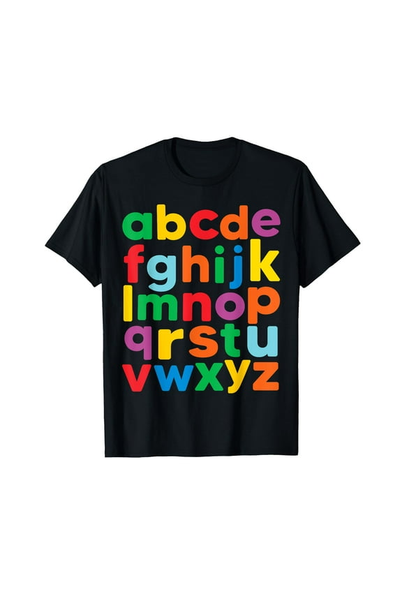 Colorful Letters Alphabet shirt learning ABCs boy girl kids T-Shirt