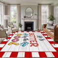 thumbnail image 1 of Colorful Letters Area Rug 5x8 Washable Rug Non Slip Boho Summer Swimming Circles Red Plaid Large Area Rug Soft Stainresistant Indoor Floor Carpet for Living Room Bedroom Home Office Dining Room, 1 of 8