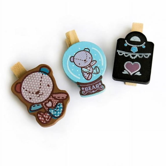 Colorful Life-A - Wooden Clips - Wooden Clamps - Mini Clips (Set of 3)