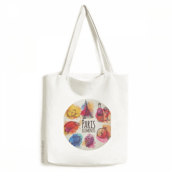 Colorful Life France Eiffel Tower Paris Tote Canvas Bag Shopping Satchel Casual Handbag