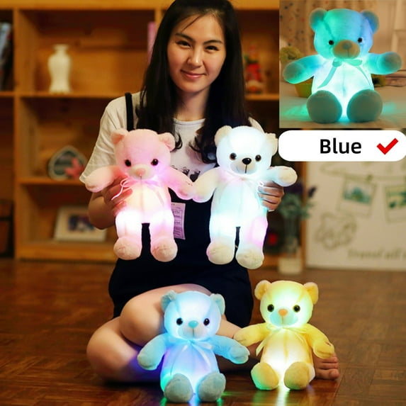 Colorful Light Up Bear,Valentine Day Gift,Colorful Color Changing Glowing Color Bear Figurine Ribbon Light Bow Tie Bear Boy And Girl Holiday Gift Birthday Gift