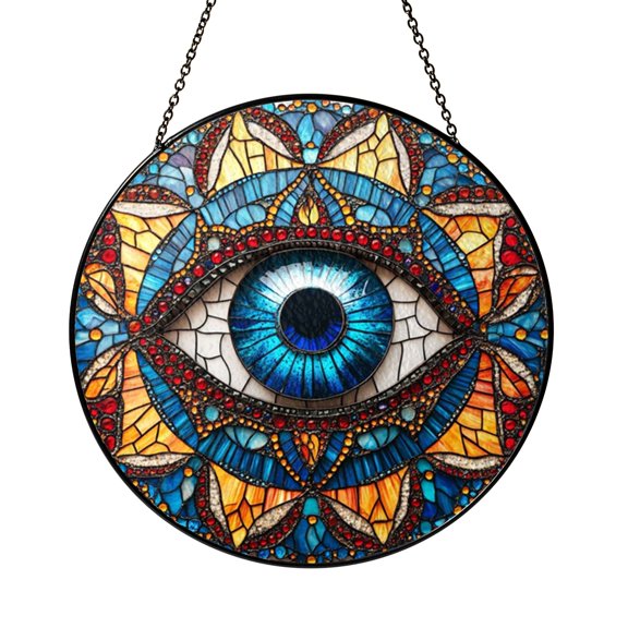 Colorful Light Reflection Art Glass Style Window Hanging2001