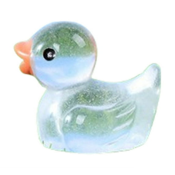 Colorful Light-Up Duck Doll Pendant with Moss - Whimsical Decorative Ornament for Home and Office