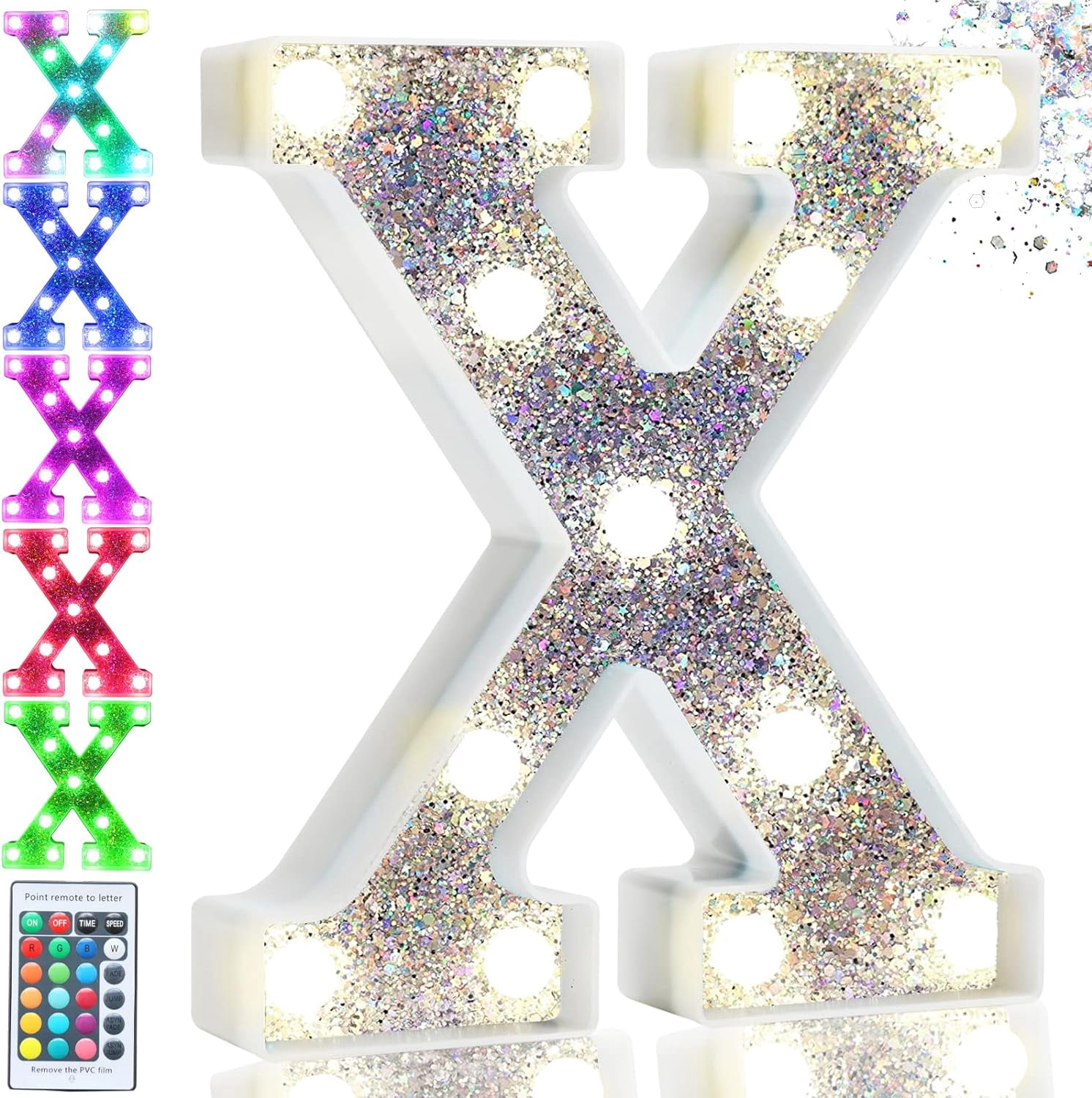Colorful Light Up Letters, Silver LED Marquee Letter Lights Battery ...