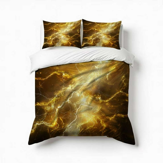 Colorful Lightning Bedding Set 3 Pcs Soft Microfiber Quilt Cover For Bedroom Decor, Comforter Cover With 2 Pillowcase